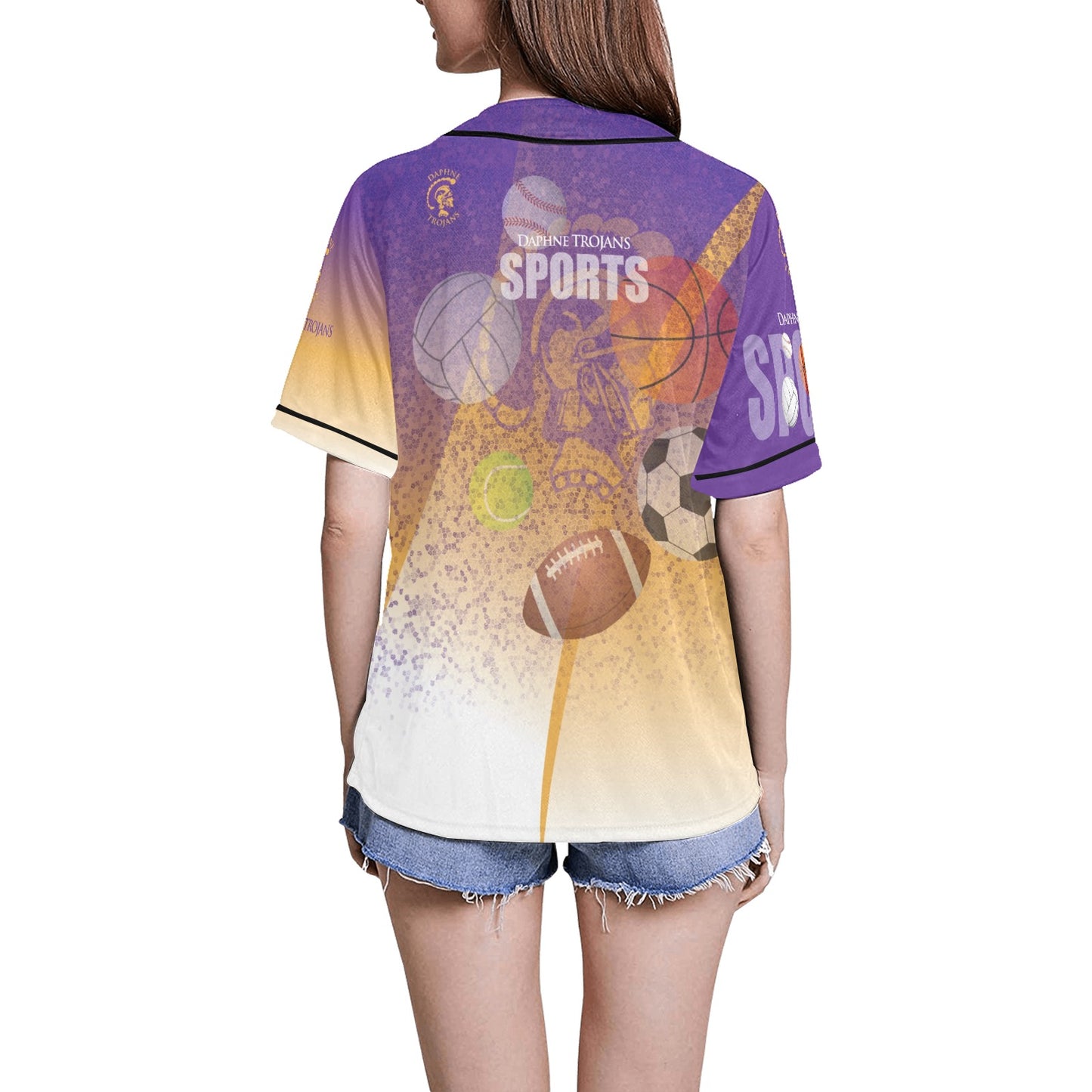 Daphne Splatter WOMEN'S All Over Print Baseball Jersey(ModelT50)