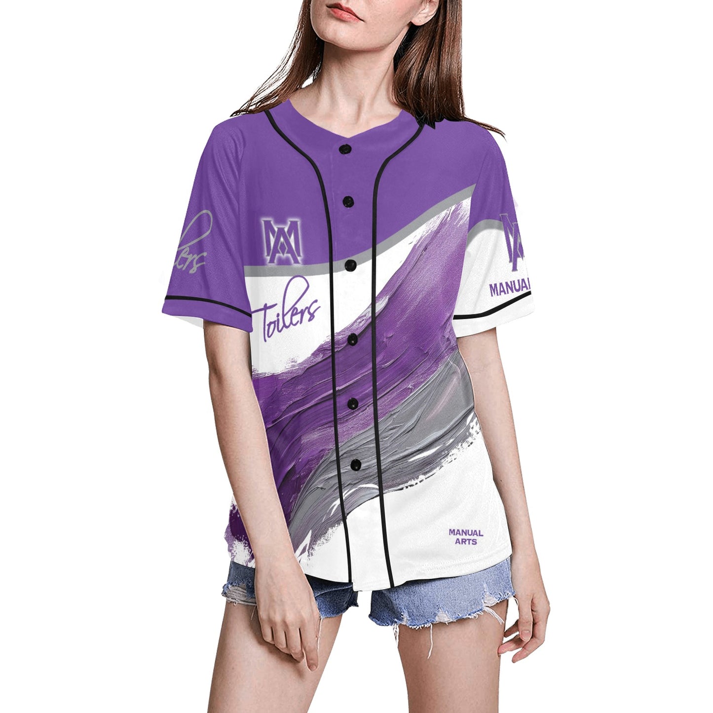 Manual Paint WOMEN'S All Over Print Baseball Jersey(ModelT50)