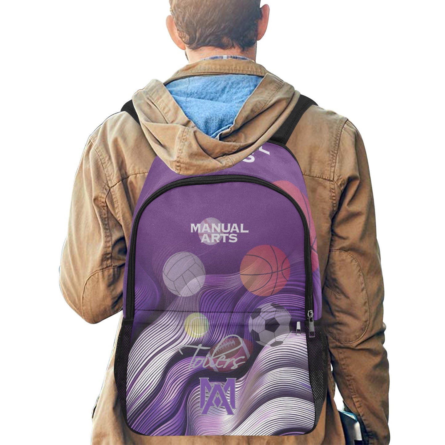 Manual 2 Fabric Backpack with Side Mesh Pockets (1659)