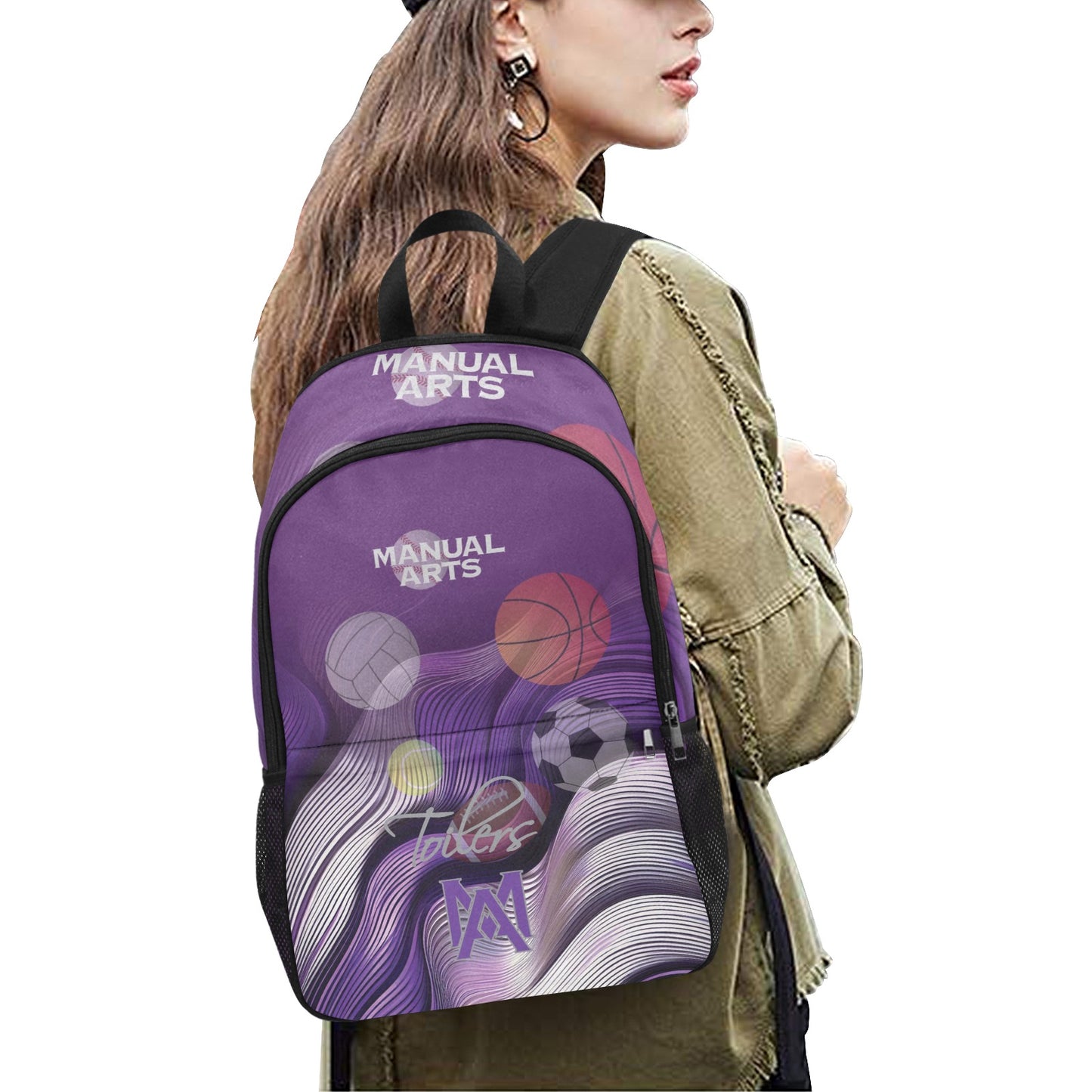Manual 2 Fabric Backpack with Side Mesh Pockets (1659)