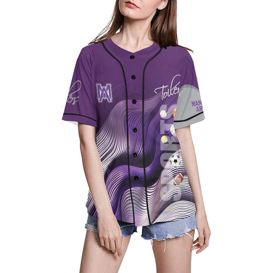 Manual Wave Women's All Over Print Baseball Jersey(ModelT50)