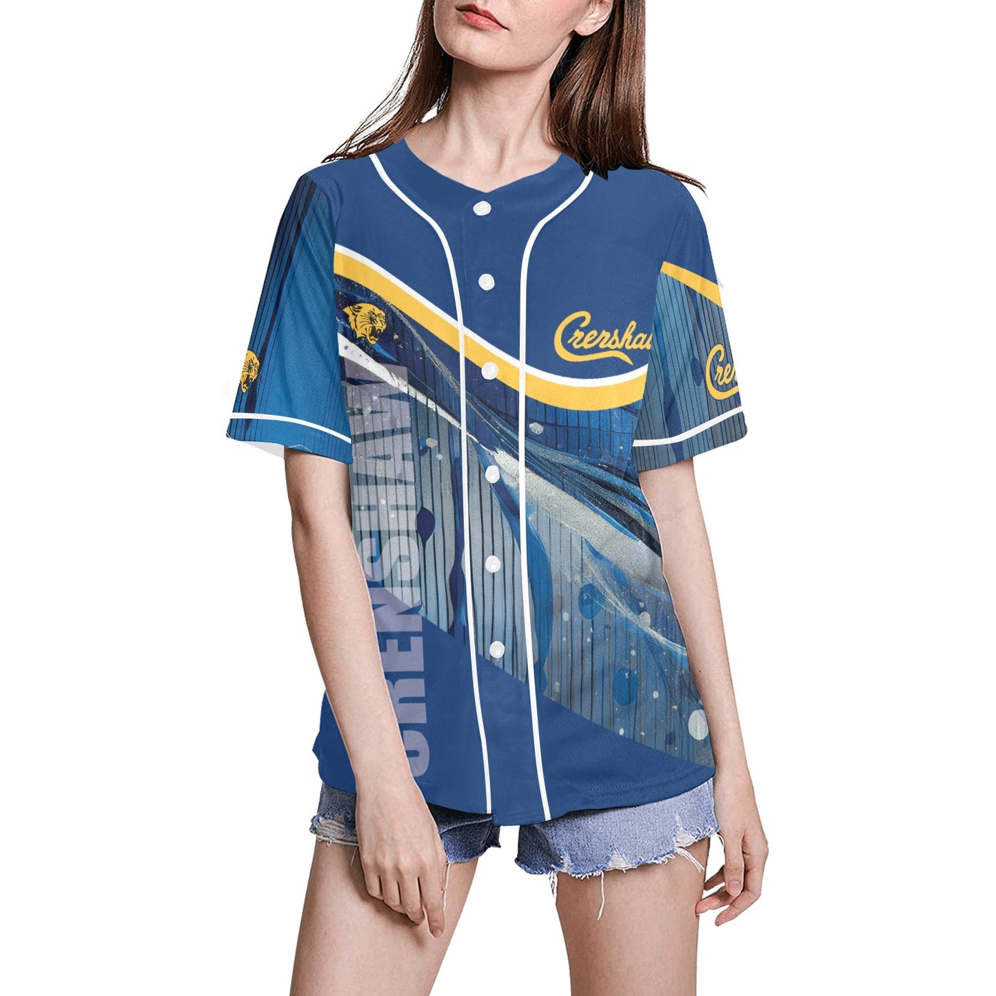 Crenshaw Women's All Over Print Baseball Jersey(ModelT50)