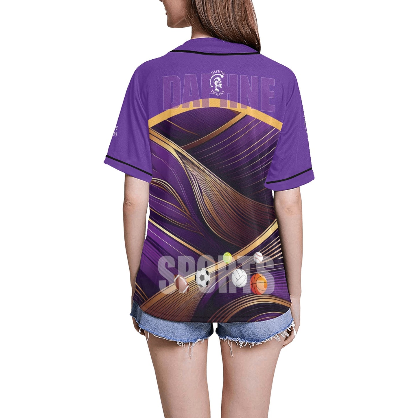 Daphne Lines WOMEN'S All Over Print Baseball Jersey(ModelT50)