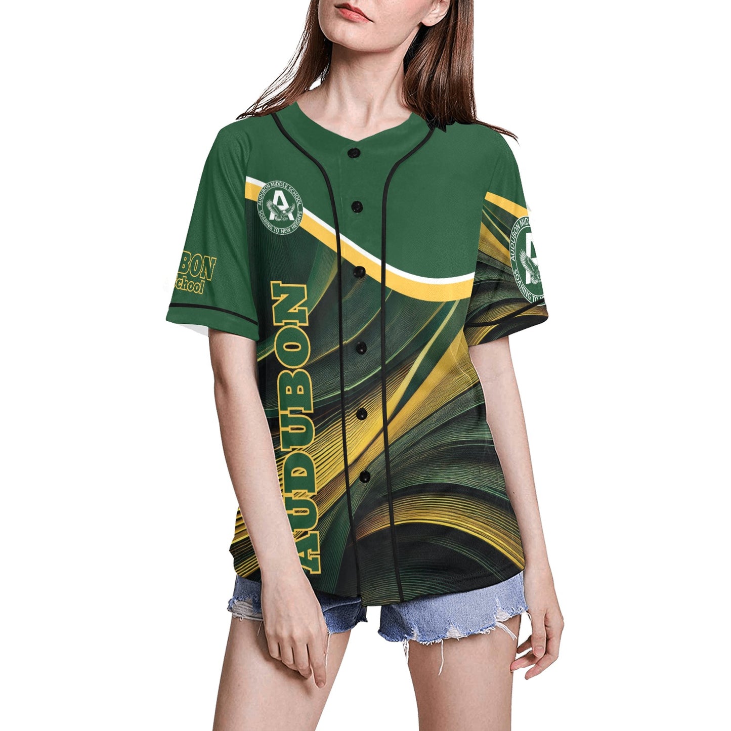Audubon Adult Women's All Over Print Baseball Jersey(ModelT50)