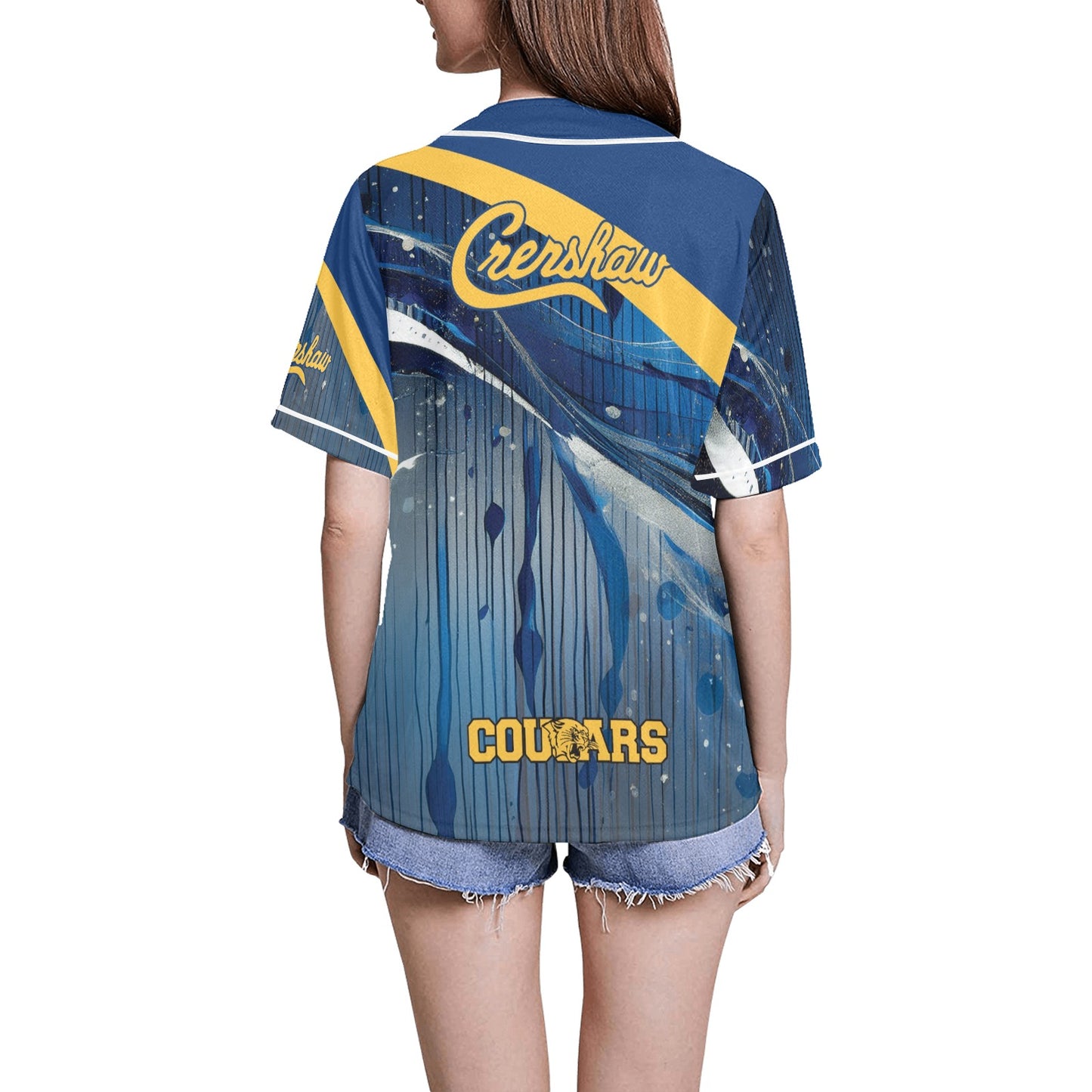 Crenshaw Women's All Over Print Baseball Jersey(ModelT50)