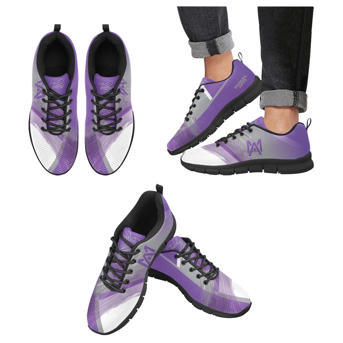 Manual Paint Women's Breathable Sneakers (Model 055)