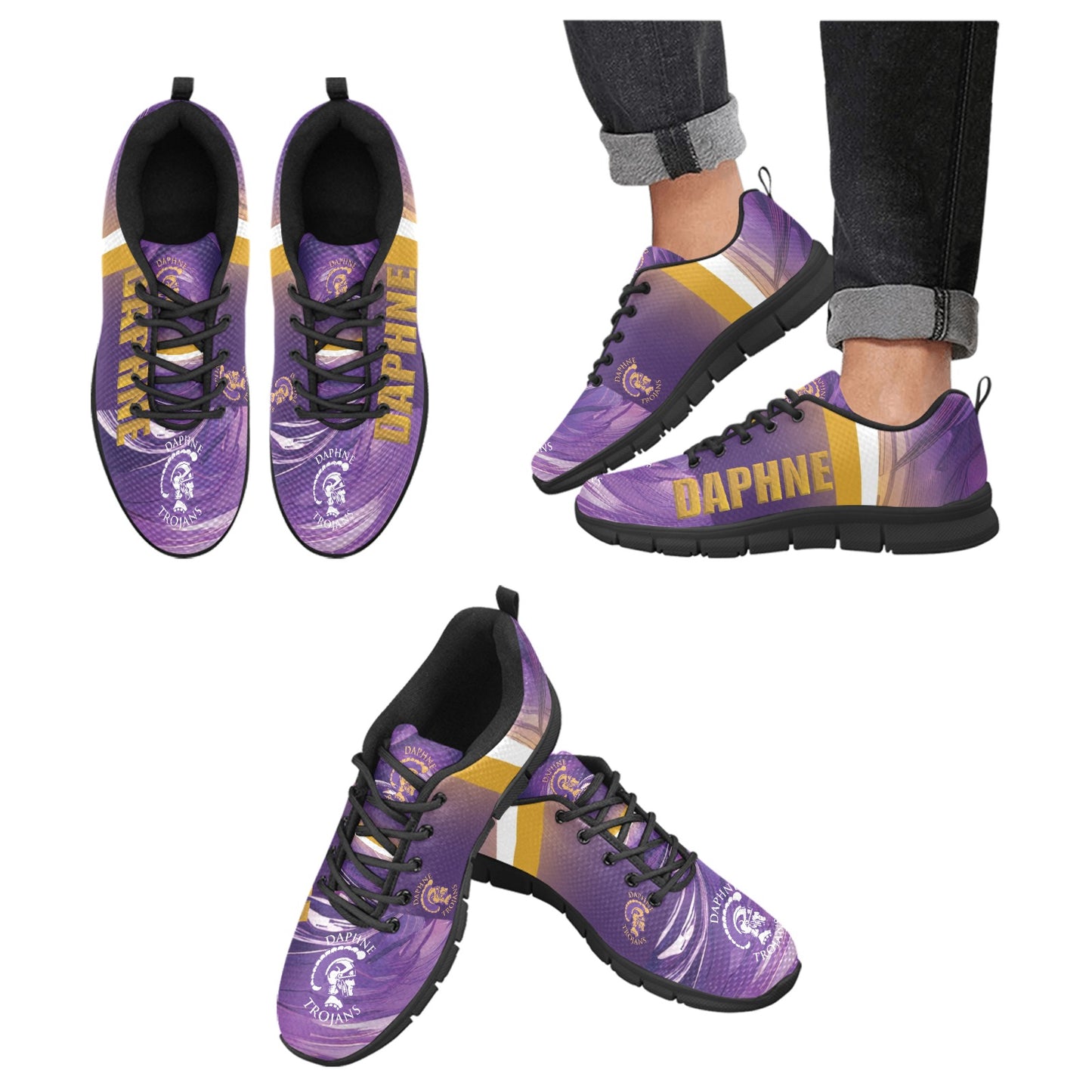 Daphne Gold MEN'S Breathable Sneakers (Model 055)