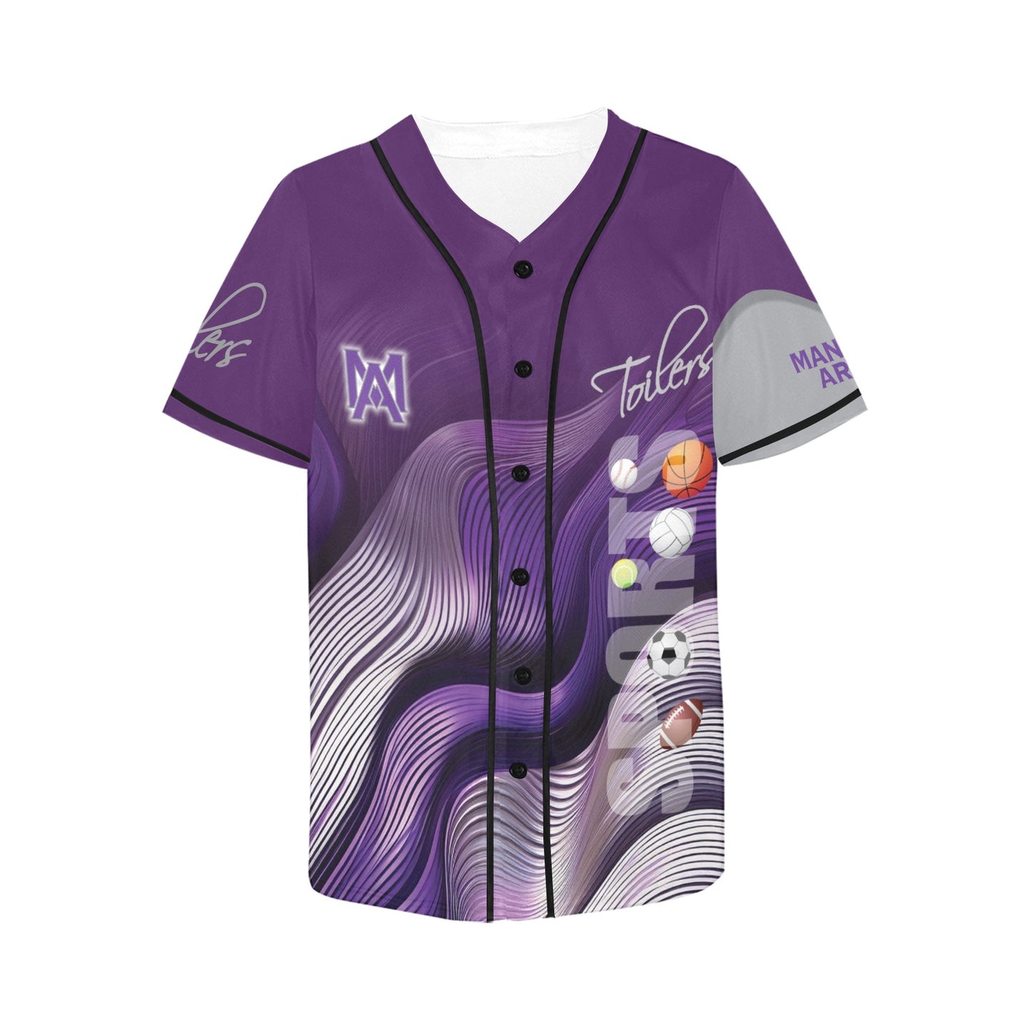 Manual Wave Women's All Over Print Baseball Jersey(ModelT50)