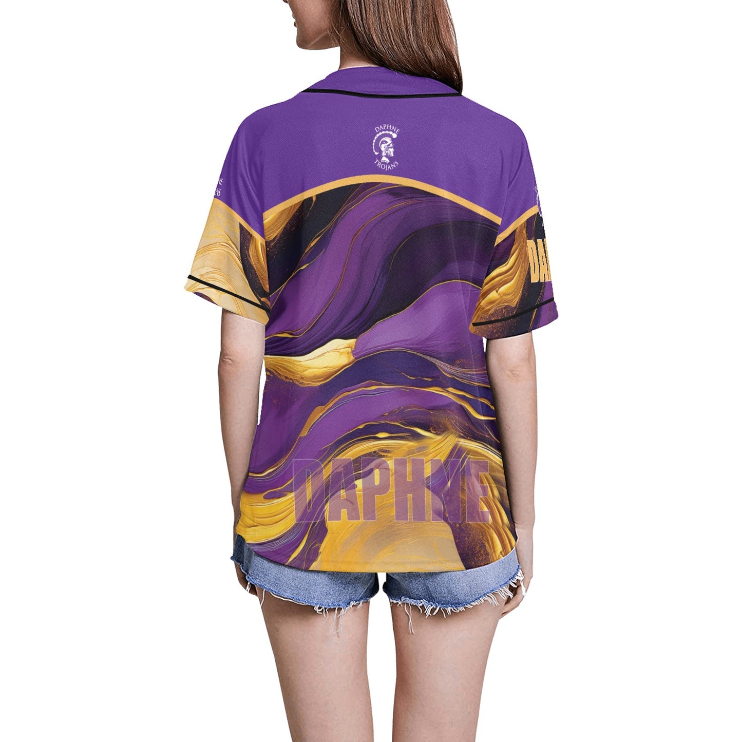 Daphne Wave WOMEN'S All Over Print Baseball Jersey(ModelT50)